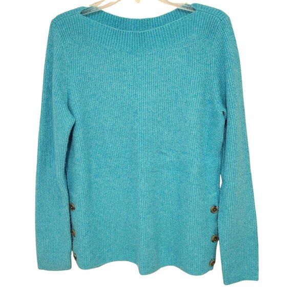 Talbots longsleeve boat neck pull over Sweater size medium blue - Picture 1 of 8